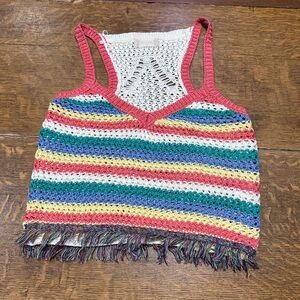 Altar’d state crochet tank sz small fringe‎